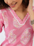 Light Pink Pure Cotton Ethnic Motifs Printed Straight Kurta Pant Set